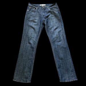 Blue Rag Jeans Mens Size 38 Straight Leg Causal Fit Dark Wash Distressed Cotton